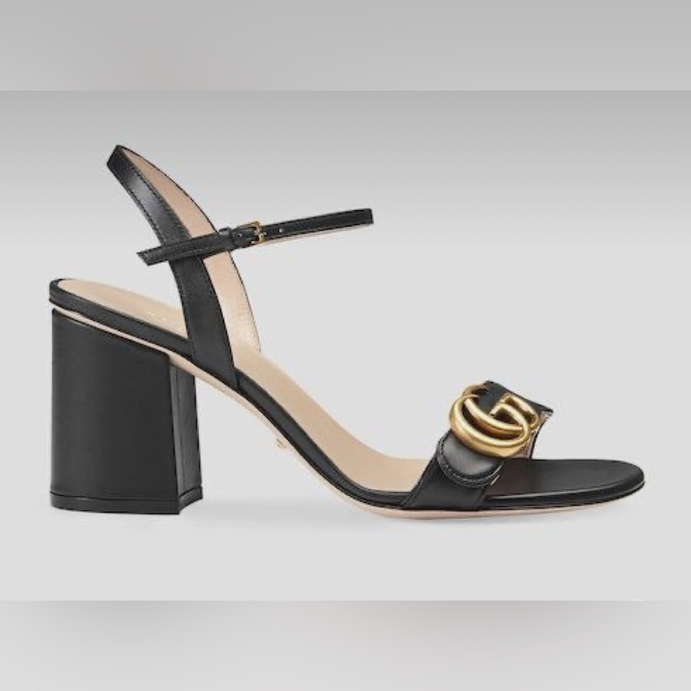Gucci Black Heels with Gold Detail - Picture 2 of 7
